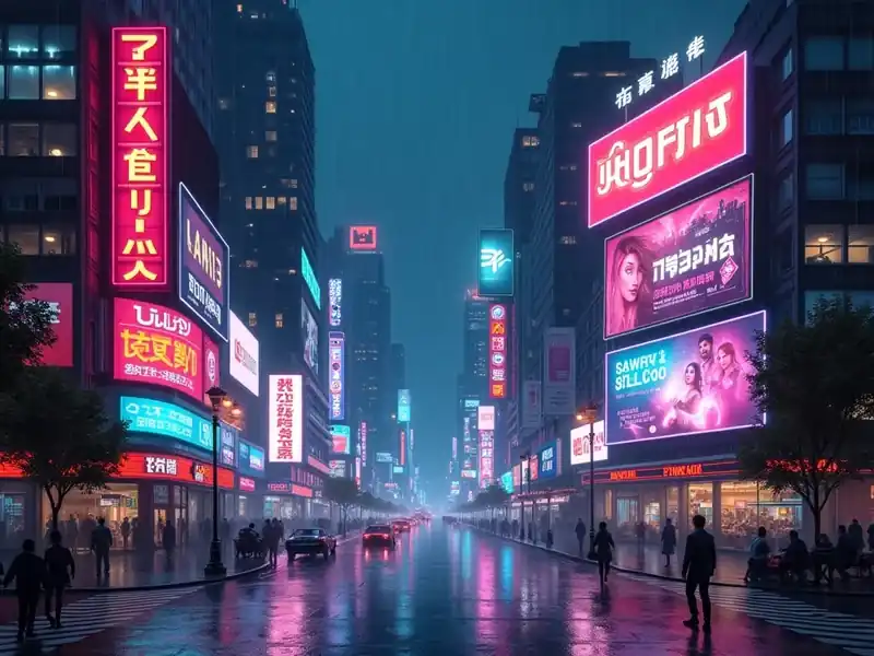 Neon Rush: Cyberpunk pokie artwork at Rocket Casino