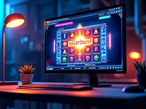 Starburst pokie artwork at Rocket Casino