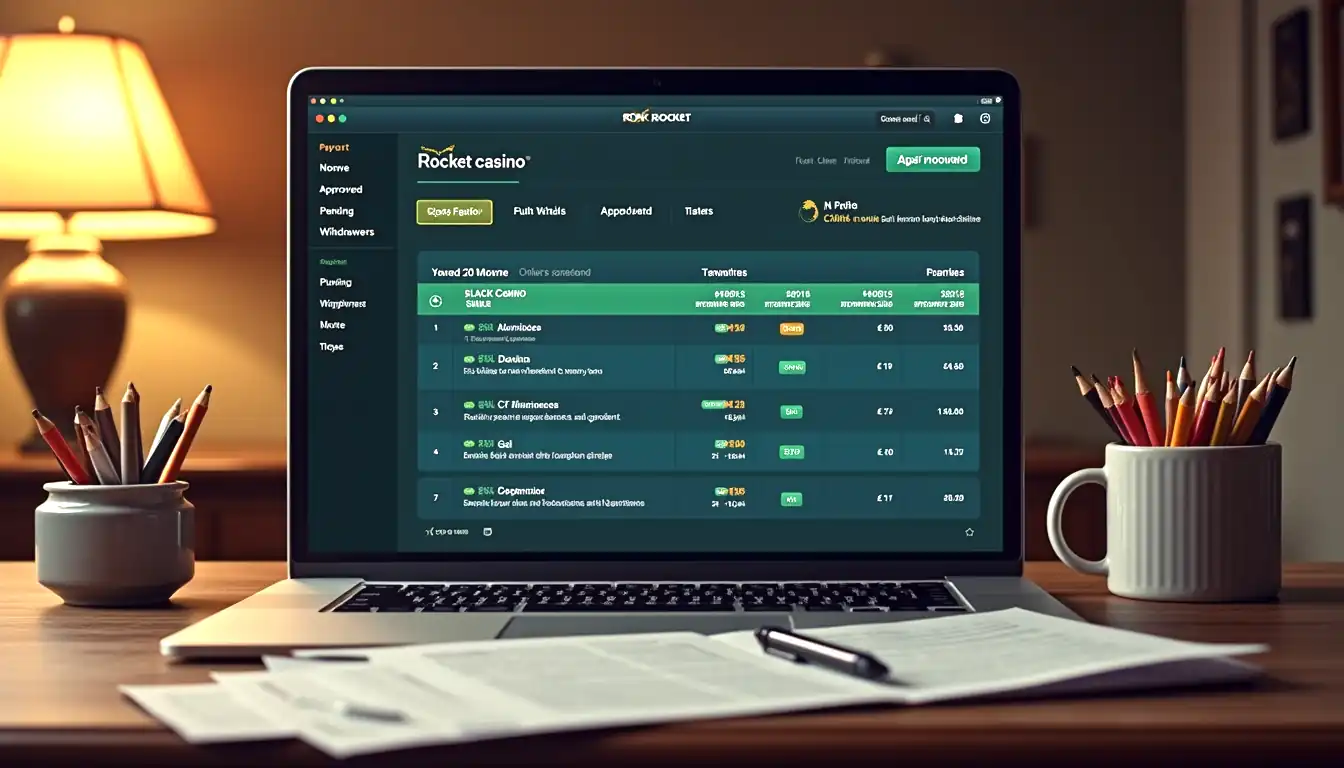 Rocket Casino payout timeline and withdrawal status board in browser